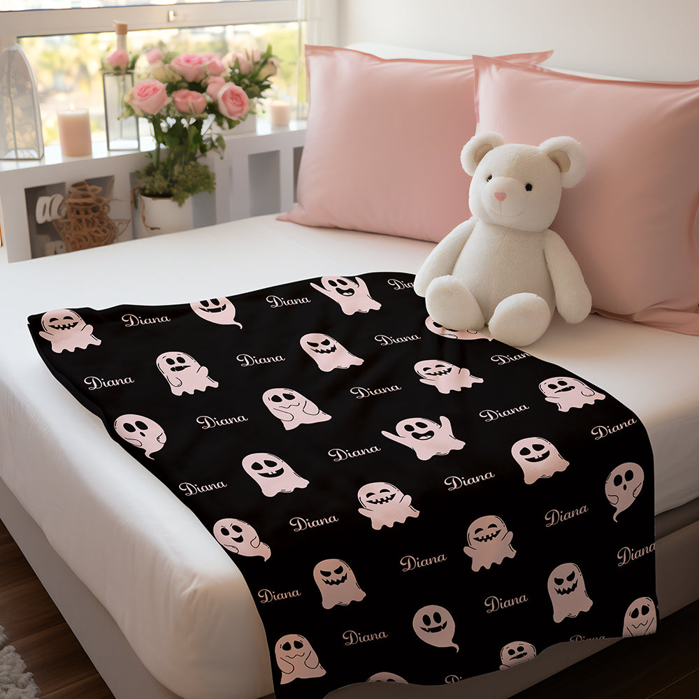 Personalized Ghost Halloween Blanket