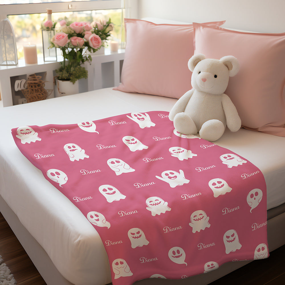 Personalized Ghost Halloween Blanket