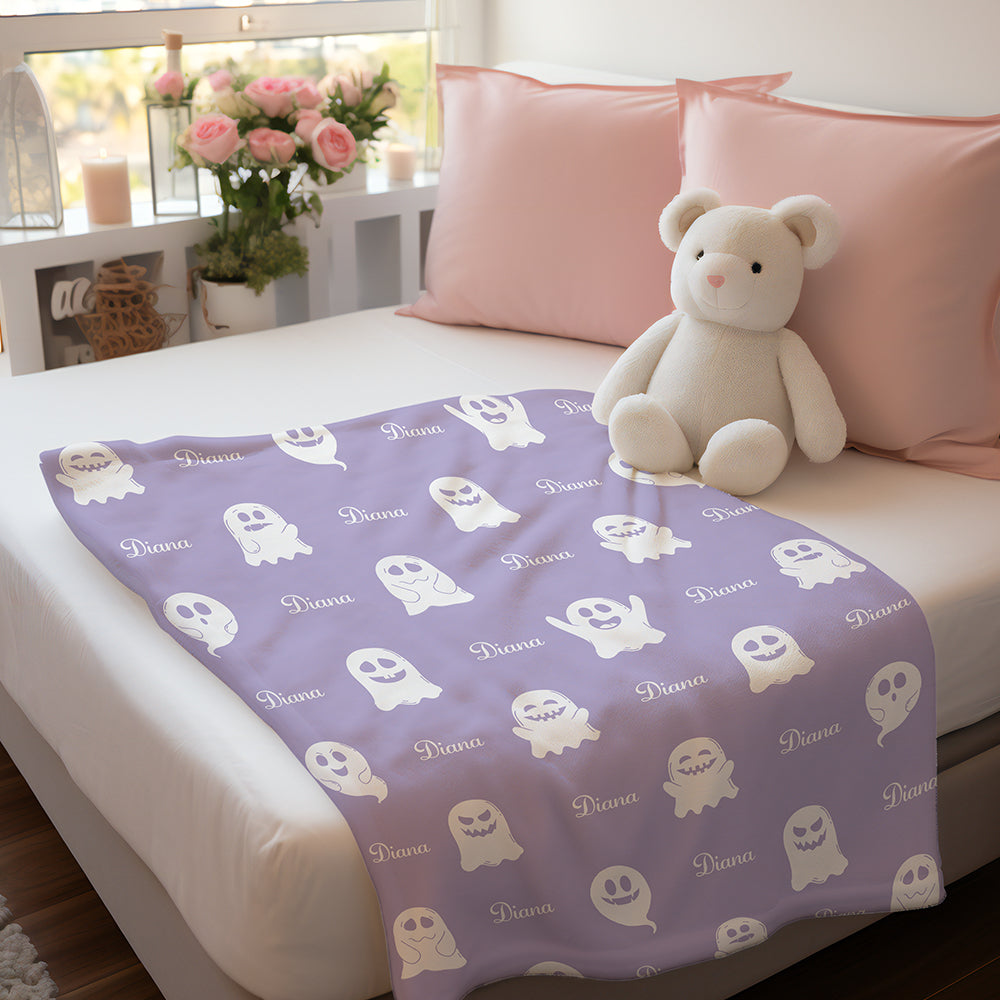 Personalized Ghost Halloween Blanket