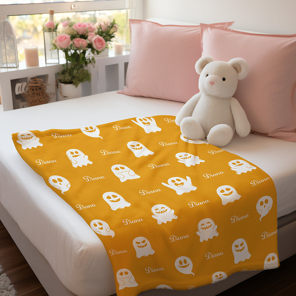 Personalized Ghost Halloween Blanket