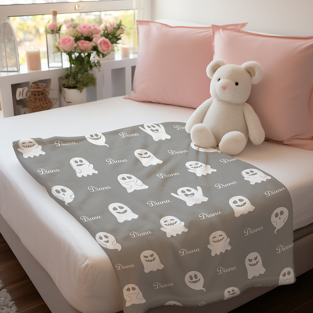 Personalized Ghost Halloween Blanket